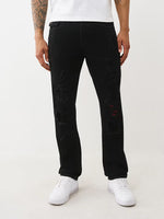 TRUE RELIGION Men Black Rocco SN Distressed Slim Fit Jeans