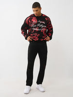 TRUE RELIGION Men Black Rocco SN Distressed Slim Fit Jeans