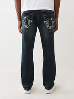 TRUE RELIGION Men Dark Blue Ricky SN Straight Fit Jeans