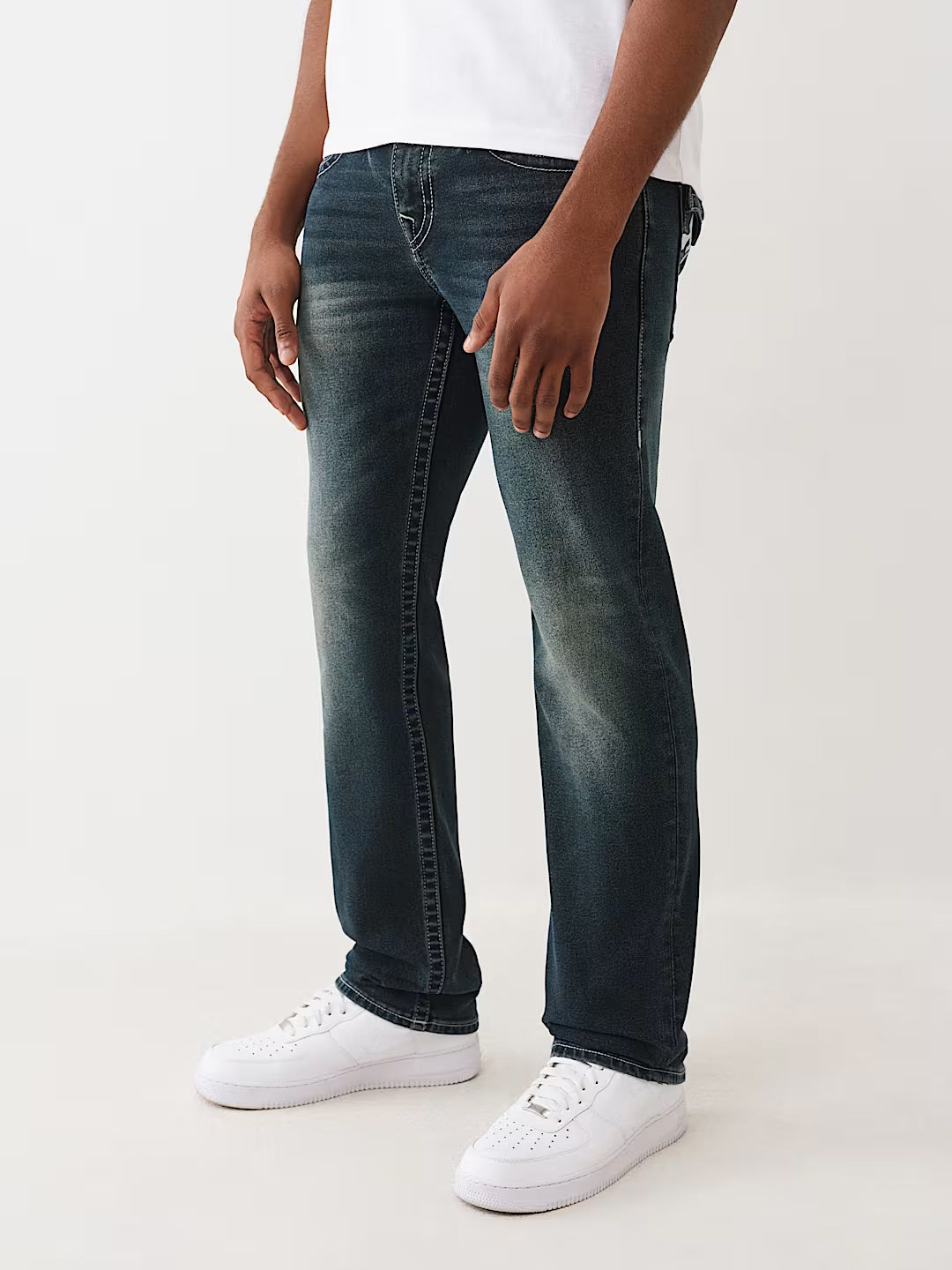 Men dark blue ricky sn straight fit jeans