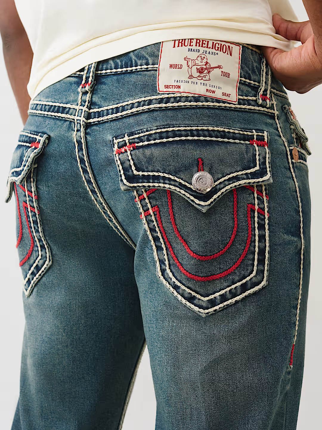Men blue billy rope stitch jeans