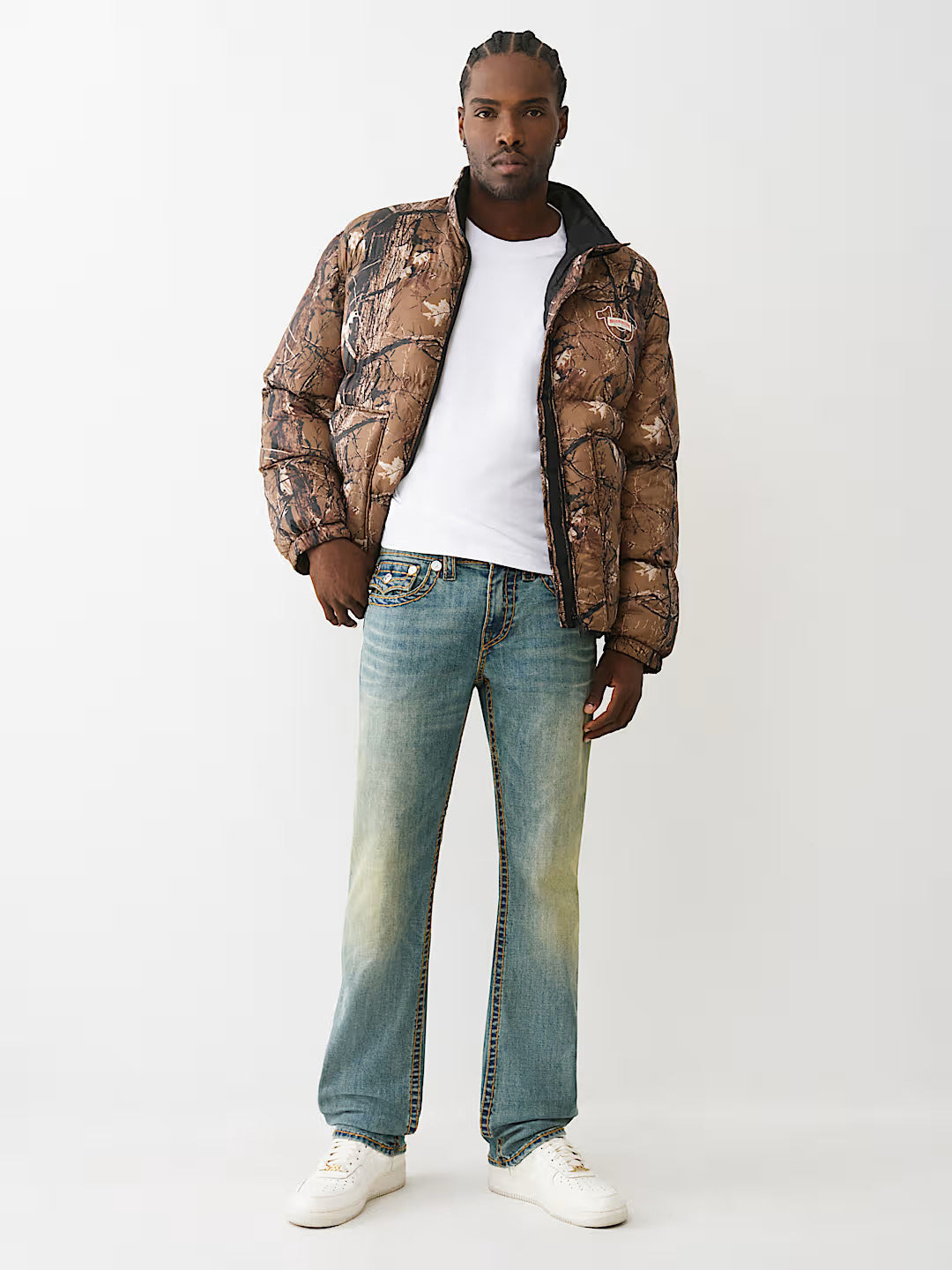 TRUE RELIGION Men Blue Super T Straight Fit Jeans