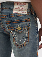 TRUE RELIGION Men Blue Super T Straight Fit Ricky Jeans