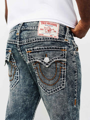 True Religion Men Blue Rocco Super T Skinny Fit Mid Rise Jeans