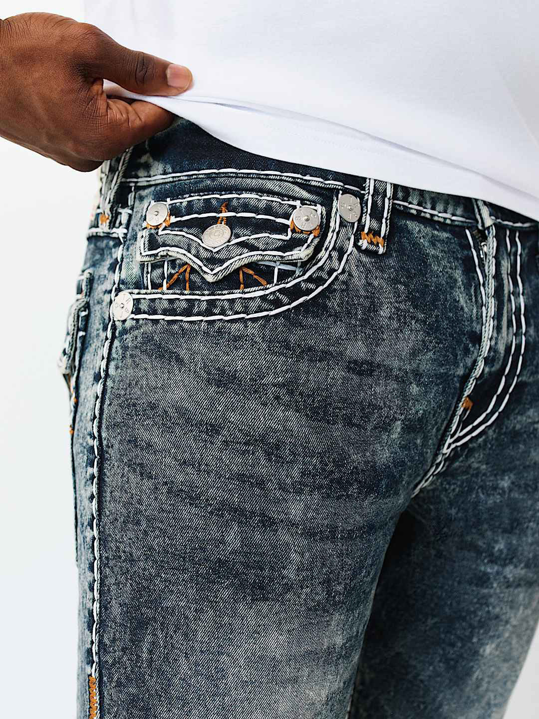 True Religion Men Blue Rocco Super T Skinny Fit Mid Rise Jeans