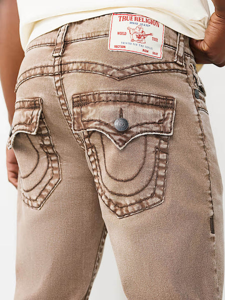 True Religion Brown Solid Straight Fit Stretchable Super T Ricky Jeans