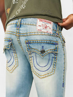 True Religion Men Blue Ricky Super T Straight Fit Mid Rise Jeans