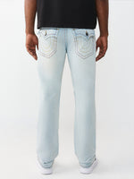 True Religion Men Blue Solid Straight Fit SN Ricky Jeans