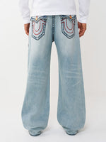 TRUE RELIGION Men Light Blue Vinny Super T Relaxed Fit Jeans