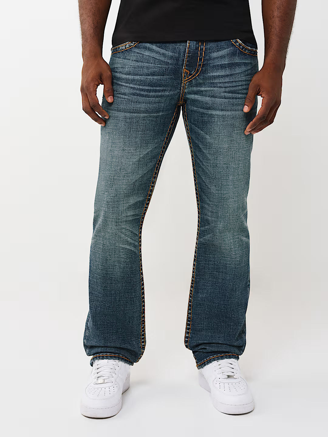 Men blue ricky super t straight fit jeans