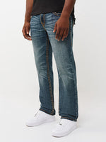 TRUE RELIGION Men Blue Ricky Super T Straight Fit Jeans
