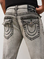 TRUE RELIGION Men Grey Billy Super T Straight Fit Jeans