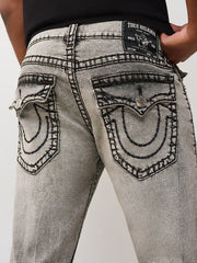 TRUE RELIGION Men Grey Billy Super T Straight Fit Jeans