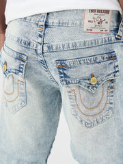 True Religion Men Blue Solid Straight Fit Big T Ricky Jeans