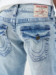 True Religion Men Blue Solid Bootcut Fit SN Billy Jeans