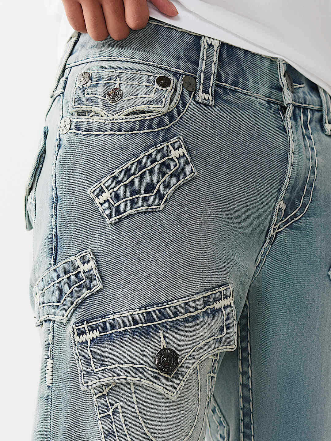 True Religion Men Blue Ricky Super T Straight Fit Jeans