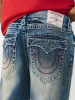 True Religion Men Blue Solid Baggy Big T Bobby Jeans