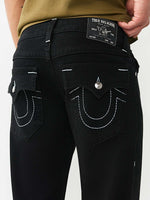 True Religion Men Black Billy Big T Mid Rise Bootcut Fit Jeans