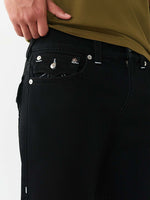 True Religion Men Black Billy Big T Mid Rise Bootcut Fit Jeans