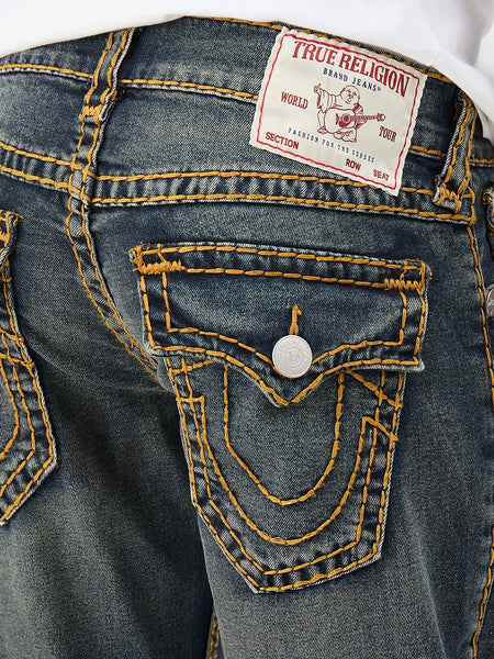 True Religion Men Dark Super T Blue Straight Fit Jeans