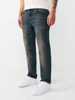 True Religion Men Blue Solid Skinny Fit SN Rocco Jeans