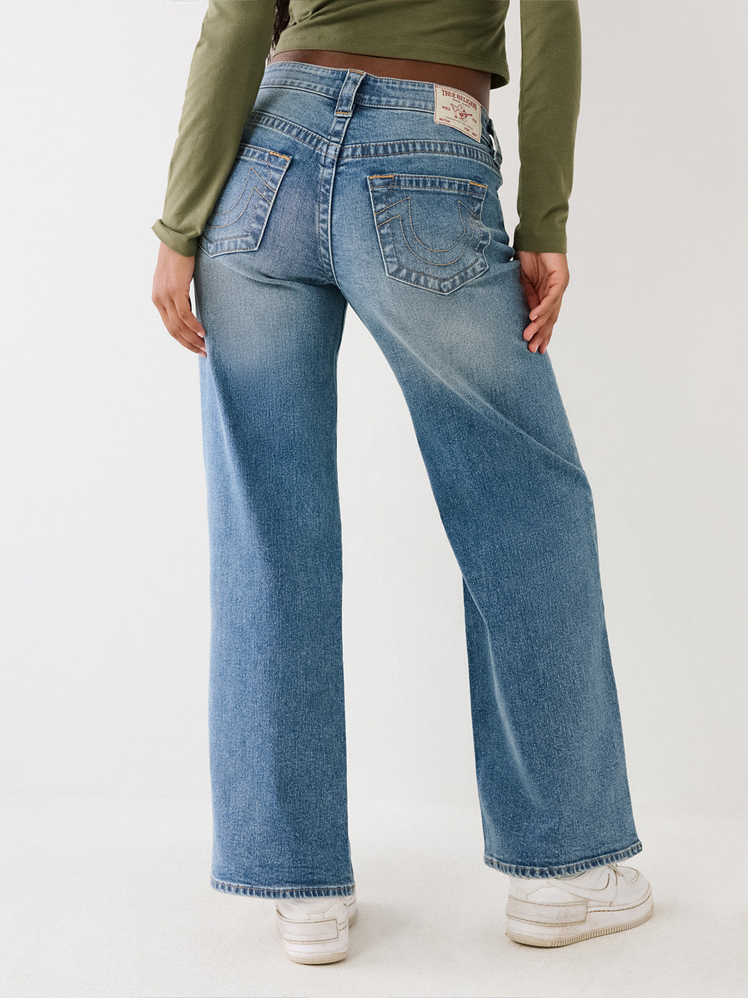 True Religion Women Blue Solid Wide Leg Fit Stretchable SN Bobby Jeans