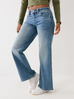 True Religion Women Blue Solid Wide Leg Fit Stretchable SN Bobby Jeans