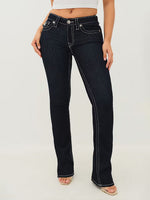 TRUE RELIGION Women Becca Blue Big T Bootcut Jeans