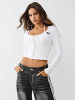 TRUE RELIGION Women White Skinny Fit Tank Top