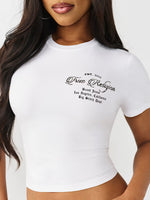 True Religion Women White Solid Regular Fit T-Shirt