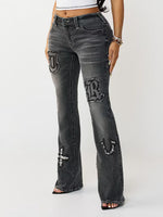 True Religion Women Black Solid Bootcut Stretchable Becca Jeans