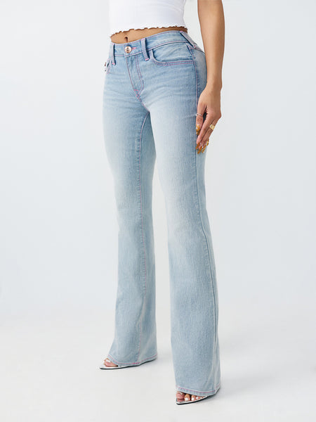 True Religion Women Blue Solid Bootcut Stretchable SN Becca Jeans
