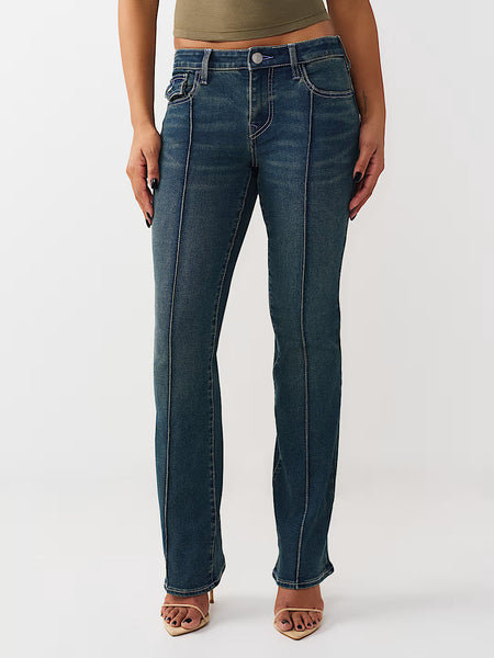 True Religion Women Blue Solid Bootcut Stretchable SN Becca Jeans