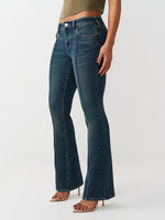 True Religion Women Blue Solid Bootcut Stretchable SN Becca Jeans