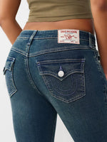 True Religion Women Blue Solid Bootcut Stretchable SN Becca Jeans