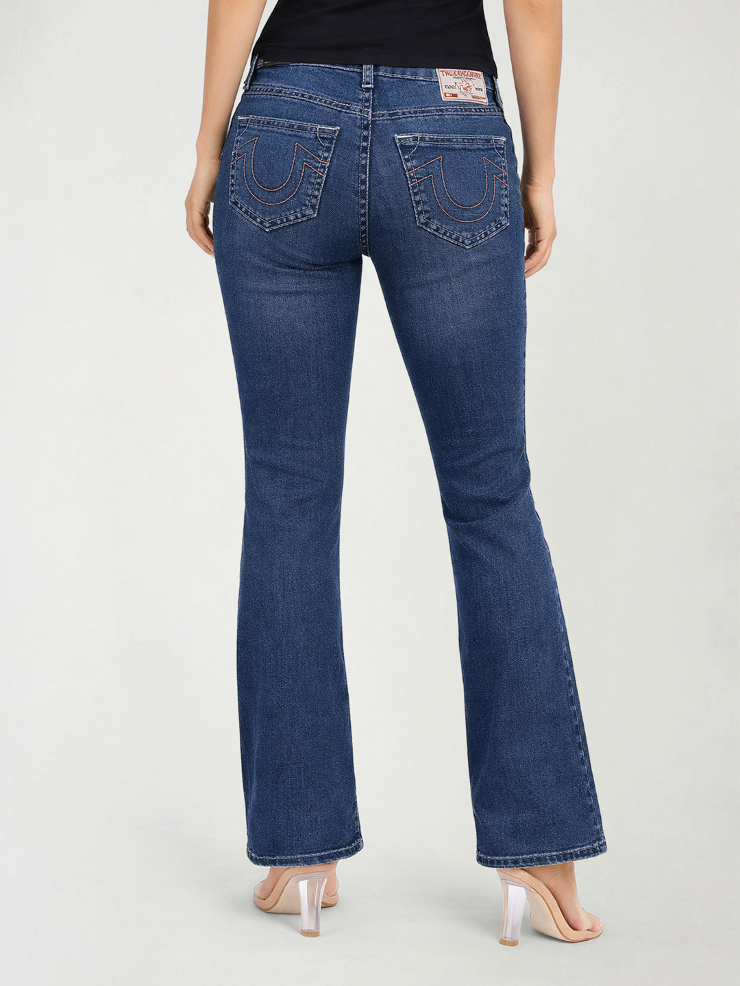 Women becca big t blue solid cotton jeans