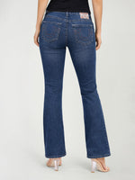 True Religion Women Blue Solid Bootcut Stretchable Big T Becca Jeans