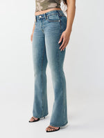 True Religion Women Blue Solid Bootcut Stretchable Big T Becca Jeans