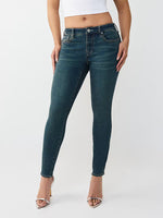 True Religion Women Blue Solid Super Skinny Stretchable SN Jennie Jeans