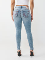 True Religion Women Blue Solid Super Skinny Stretchable Big T Jennie Jeans