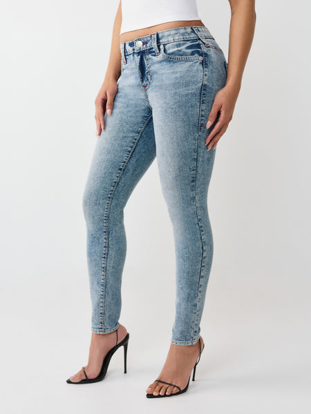 True Religion Women Blue Solid Super Skinny Stretchable Big T Jennie Jeans