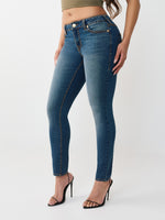 True Religion Women Blue Solid Super Skinny Stretchable Big T Jennie Jeans