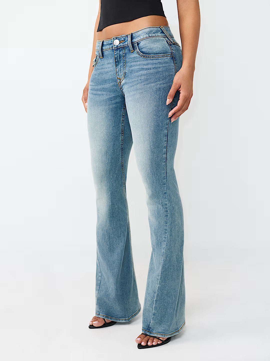 True Religion Women Blue Solid Flared Fit Stretchable SN Joey Jeans