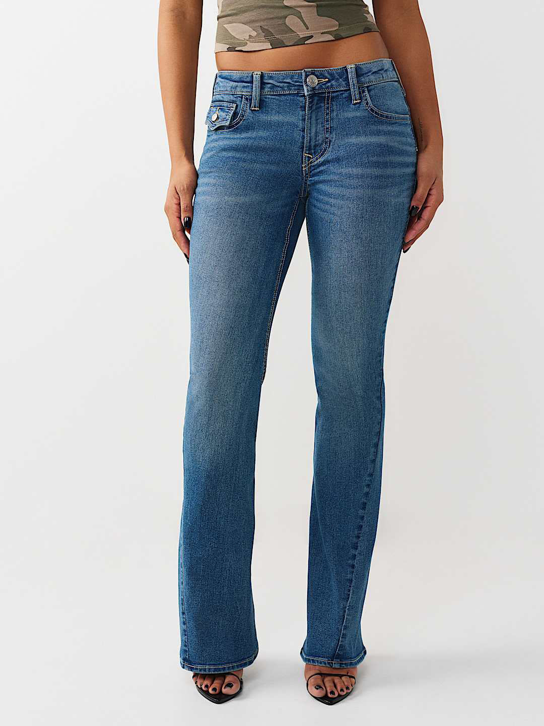 True Religion Women Blue Solid Flared Fit Stretchable SN Joey Jeans