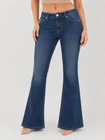 True Religion Women Blue Solid Flared Fit Stretchable Big T Joey Jeans