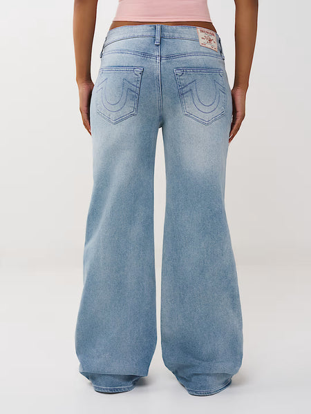 True Religion Women Blue Solid Wide Leg Fit Stretchable SN Bobby Jeans