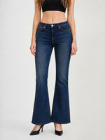 True Religion Women Blue Solid Bootcut Stretchable Big T Becca Jeans