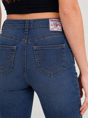 True Religion Women Blue Solid Bootcut Stretchable Big T Becca Jeans