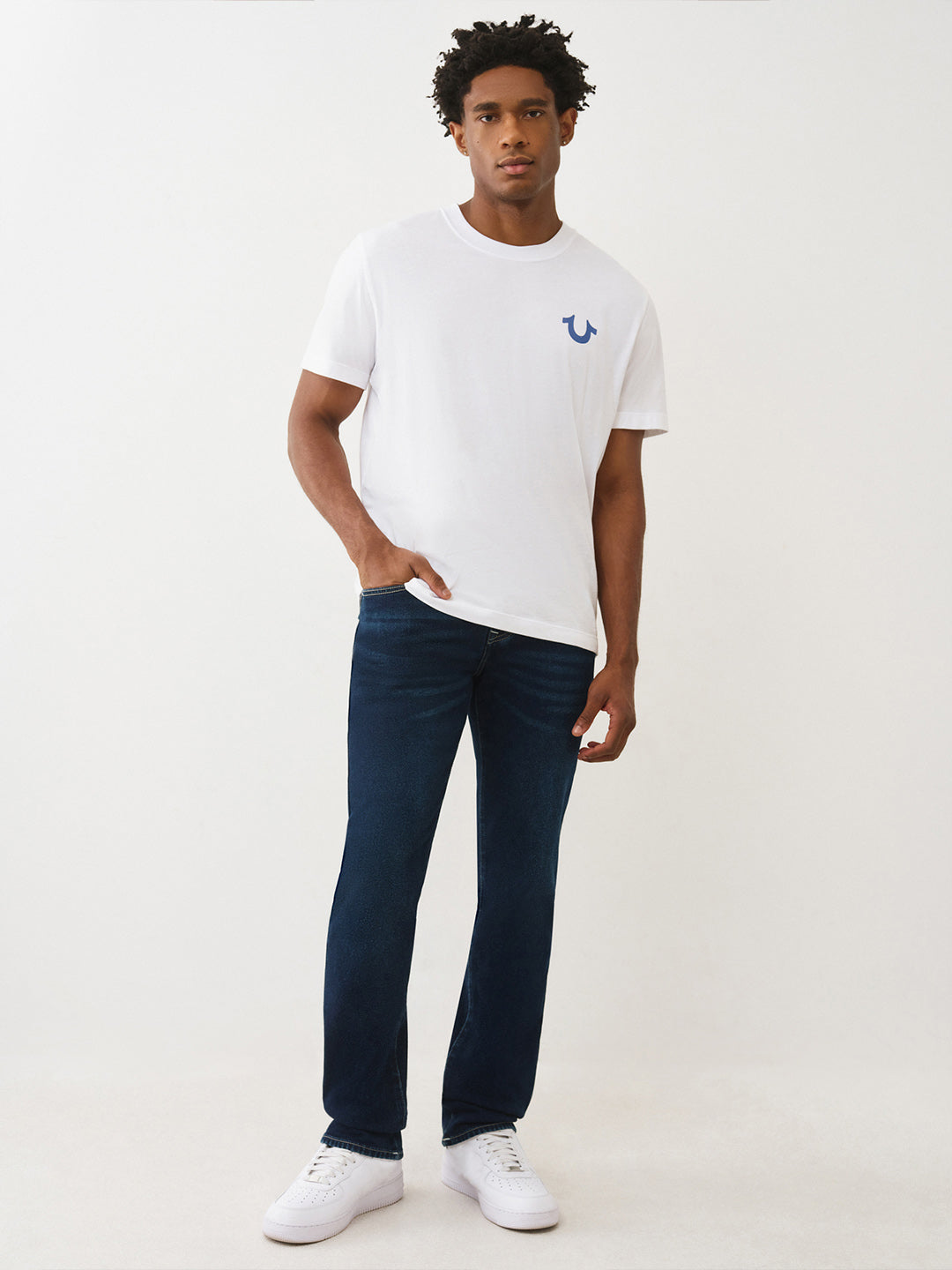 TRUE RELIGION Men Blue RICKY SN Straight Fit Jeans