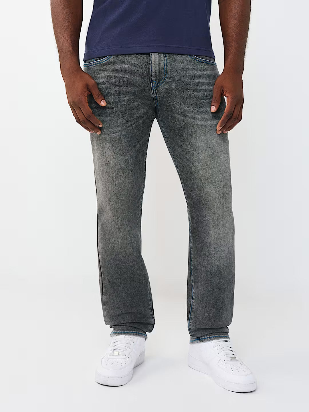 True Religion Grey Solid Slim Fit Stretchable SN Geno Jeans
